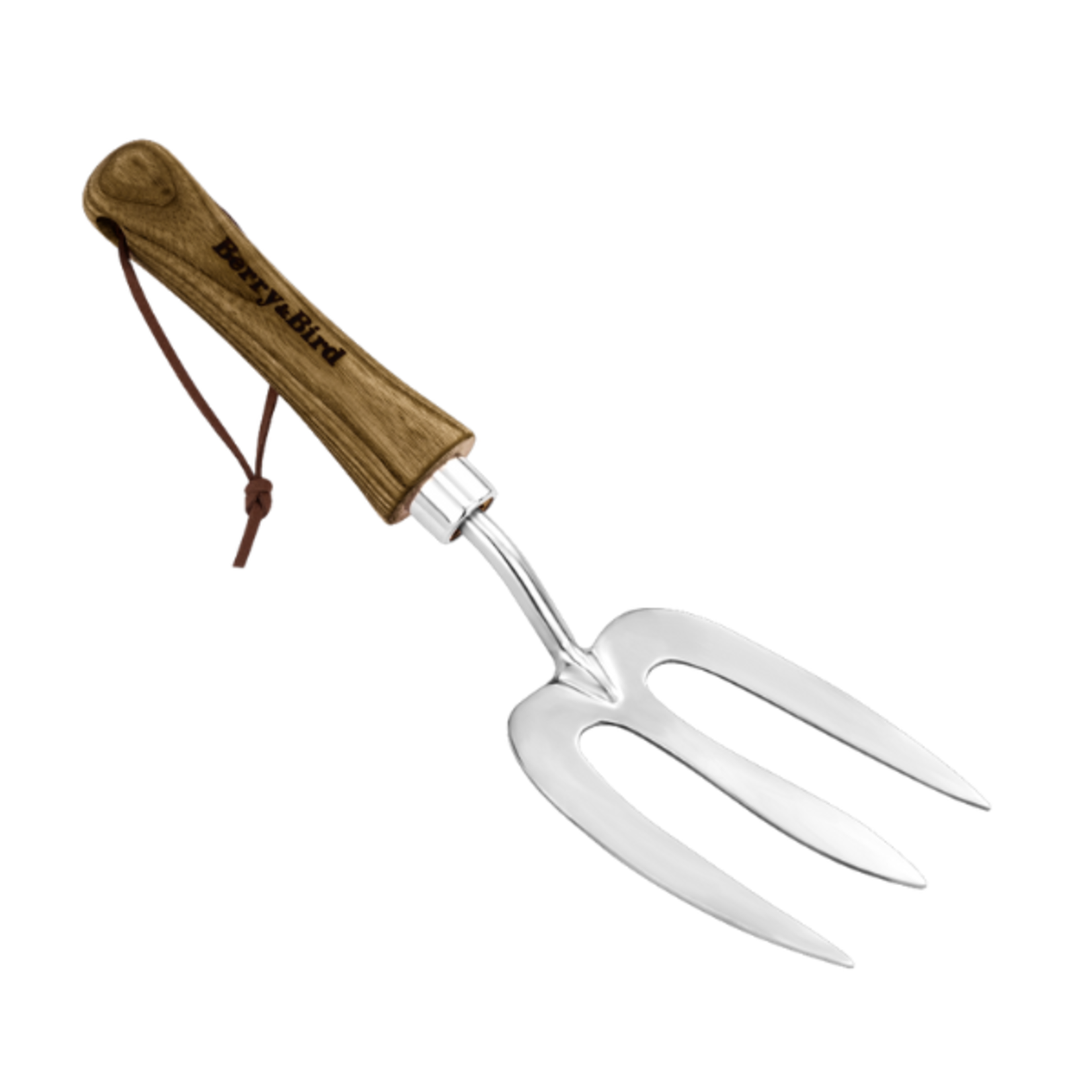 Berry & Bird 12.3 inch Stainless Steel Hand Weed Fork with Wood Handle