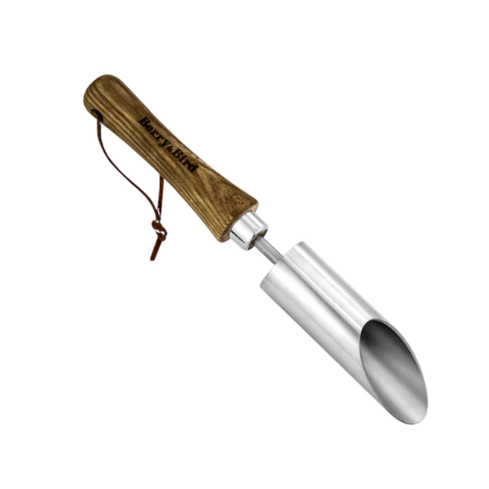 Berry & Bird Stainless Steel Small Bulb Planter 12 inches with Wooden Handle