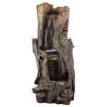 41" Tall Outdoor Rainforest Waterfall Tree Trunk Fountain with LED Lights