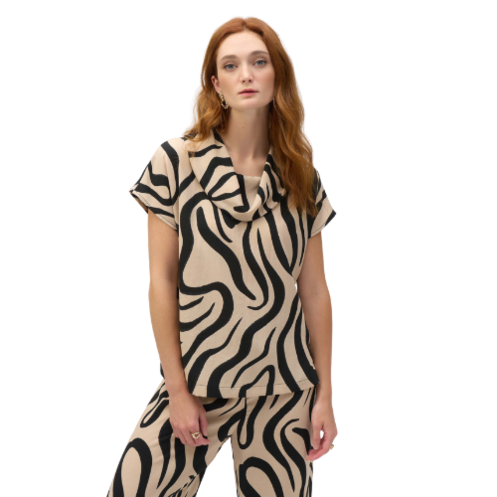 Joseph Ribkoff Joseph Ribkoff - Animal Print Cowl Neck Pullover