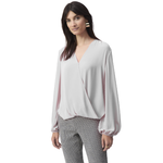 Joseph Ribkoff V-Neck Puff Sleeve Pullover