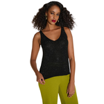 Joseph Ribkoff Metallic Knitted Camisole with Rhinestones