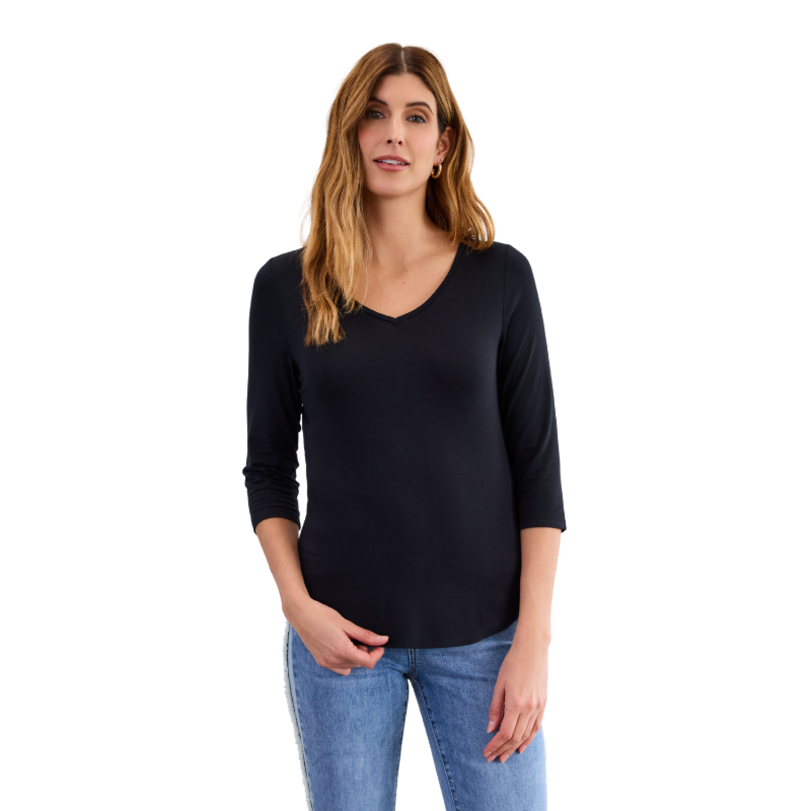 French Dressing Jeans French Dressing - Classic V-Neck 3/4 Sleeve Top