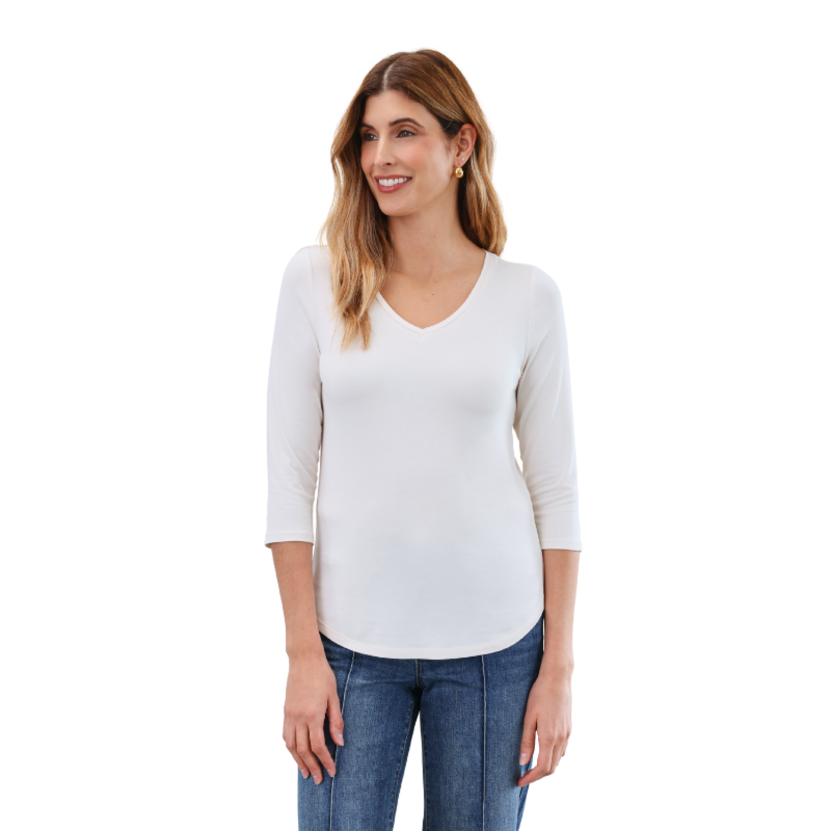 French Dressing Jeans French Dressing - Classic V-Neck 3/4 Sleeve Top