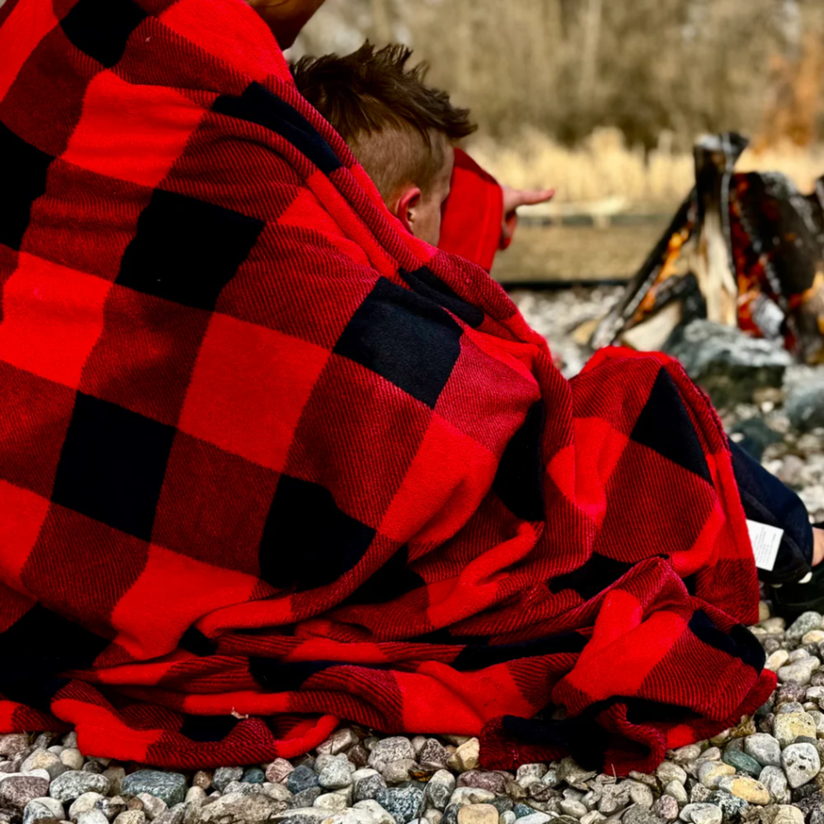 Sabe - Flannel Fleece 50" x 60" Plaid Red