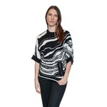 Papa Fashions Knitted Marble Sweater w/ Zipper Detail