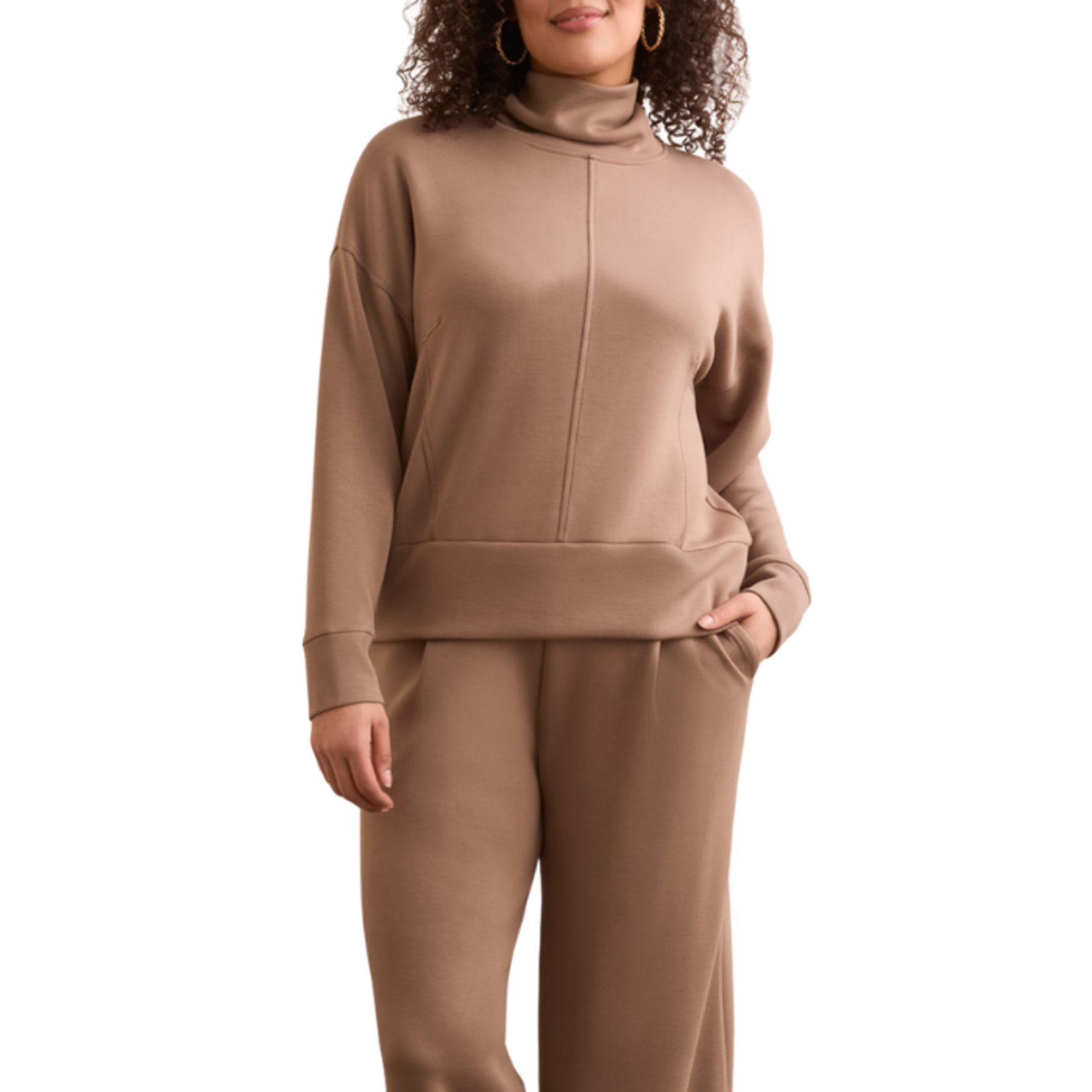 Tribal Tribal - Long Sleeve Funnel Neck Top