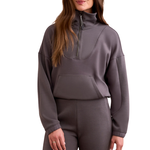 Tribal Long Sleeve Mock Neck Top w/ Zipper