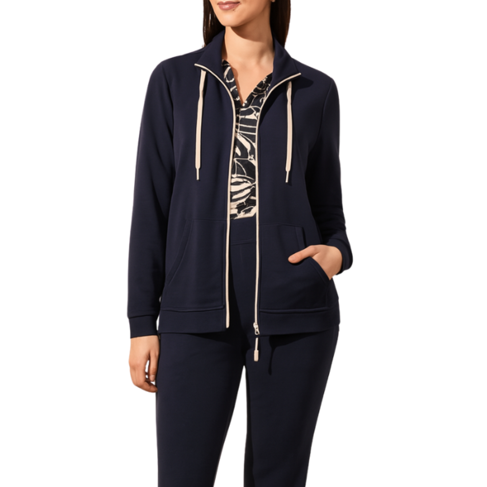 Tribal Tribal - Technolux Long Sleeve Mock Neck Cardigan