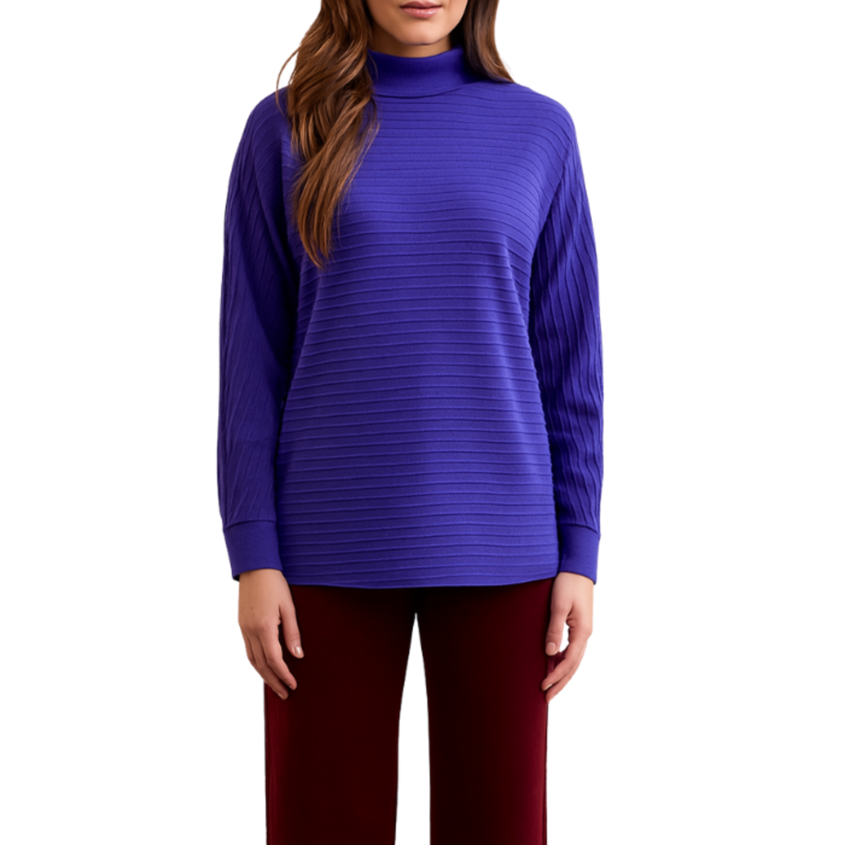 Tribal Tribal - Funnel Neck Tunic w/ Side Slits