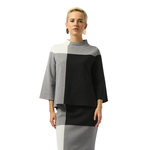 Joseph Ribkoff Mock Neck Colorblock Sweater