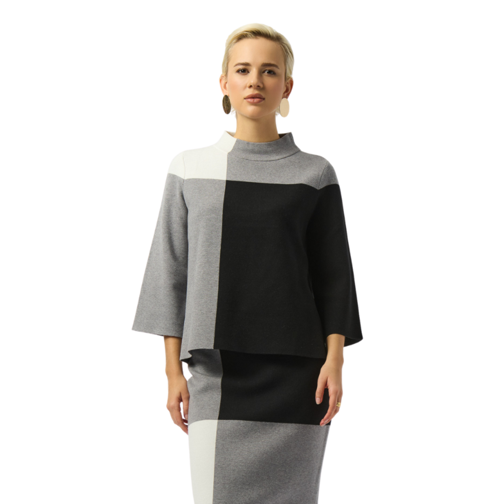 Joseph Ribkoff Joseph Ribkoff - Mock Neck Colorblock Sweater