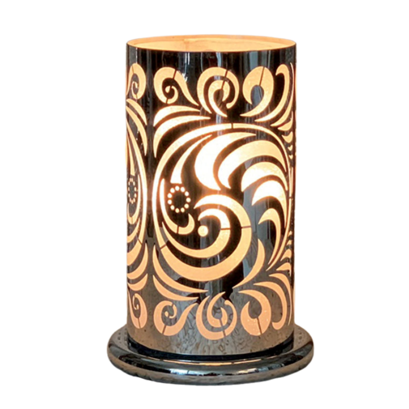 LED Touch Sensor Lamp - Silver Paisley 16"H