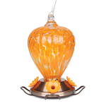 Pinebush Art Glass Oriole Feeder - Copper Plated Base