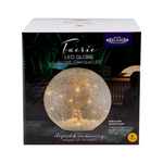 Relaxus Faerie LED Crackle Glass Globe 15cm