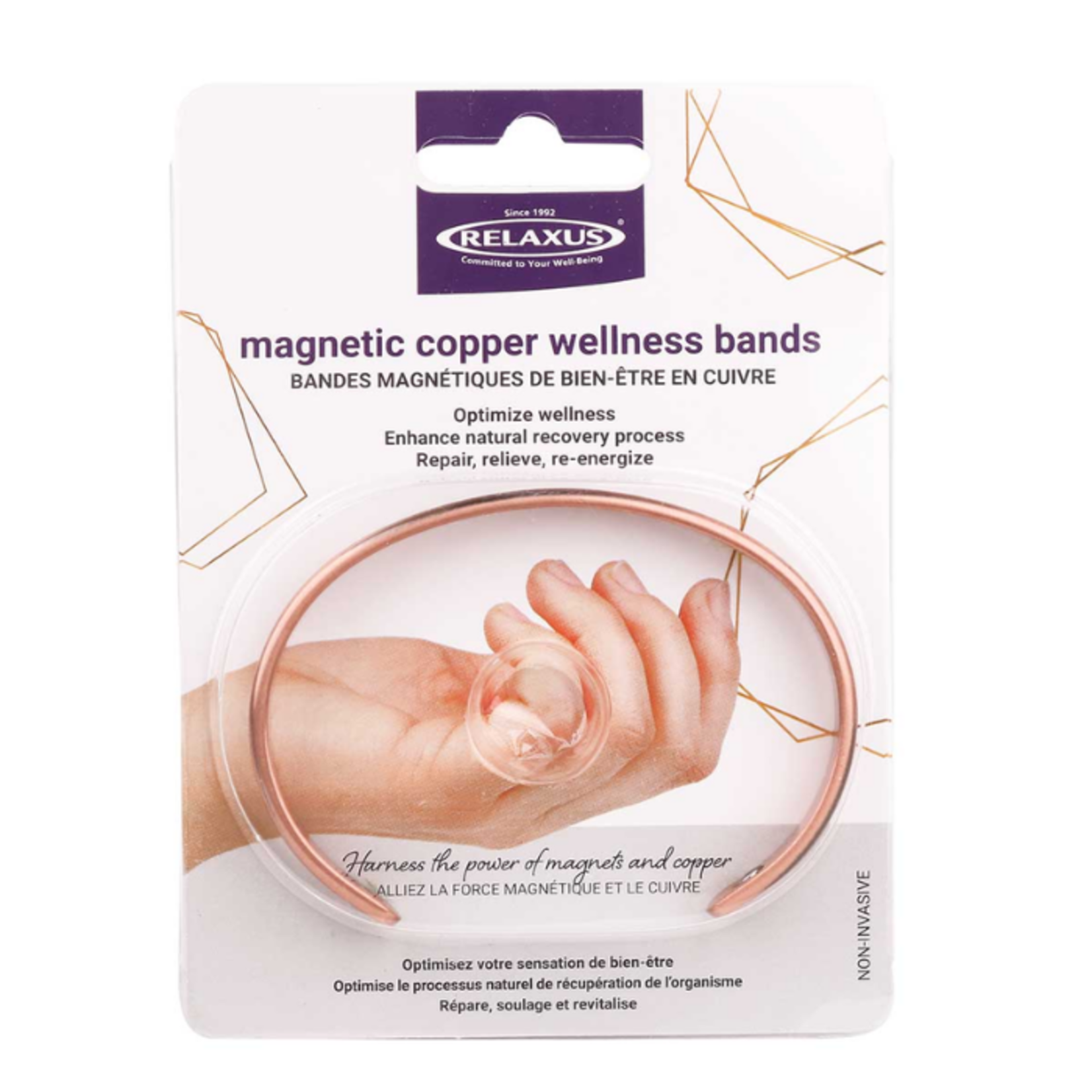 Relaxus Magnetic Copper Wellness Band - Classic Lines