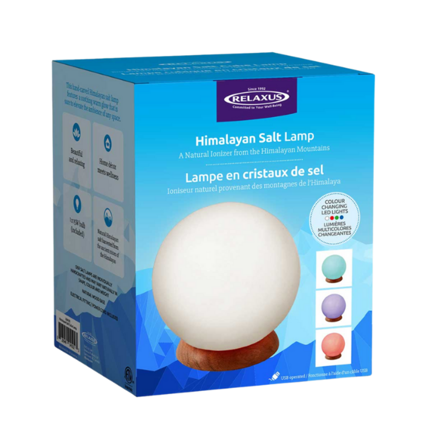 Relaxus Mini Colour Changing Sphere Himalayan Salt Lamp