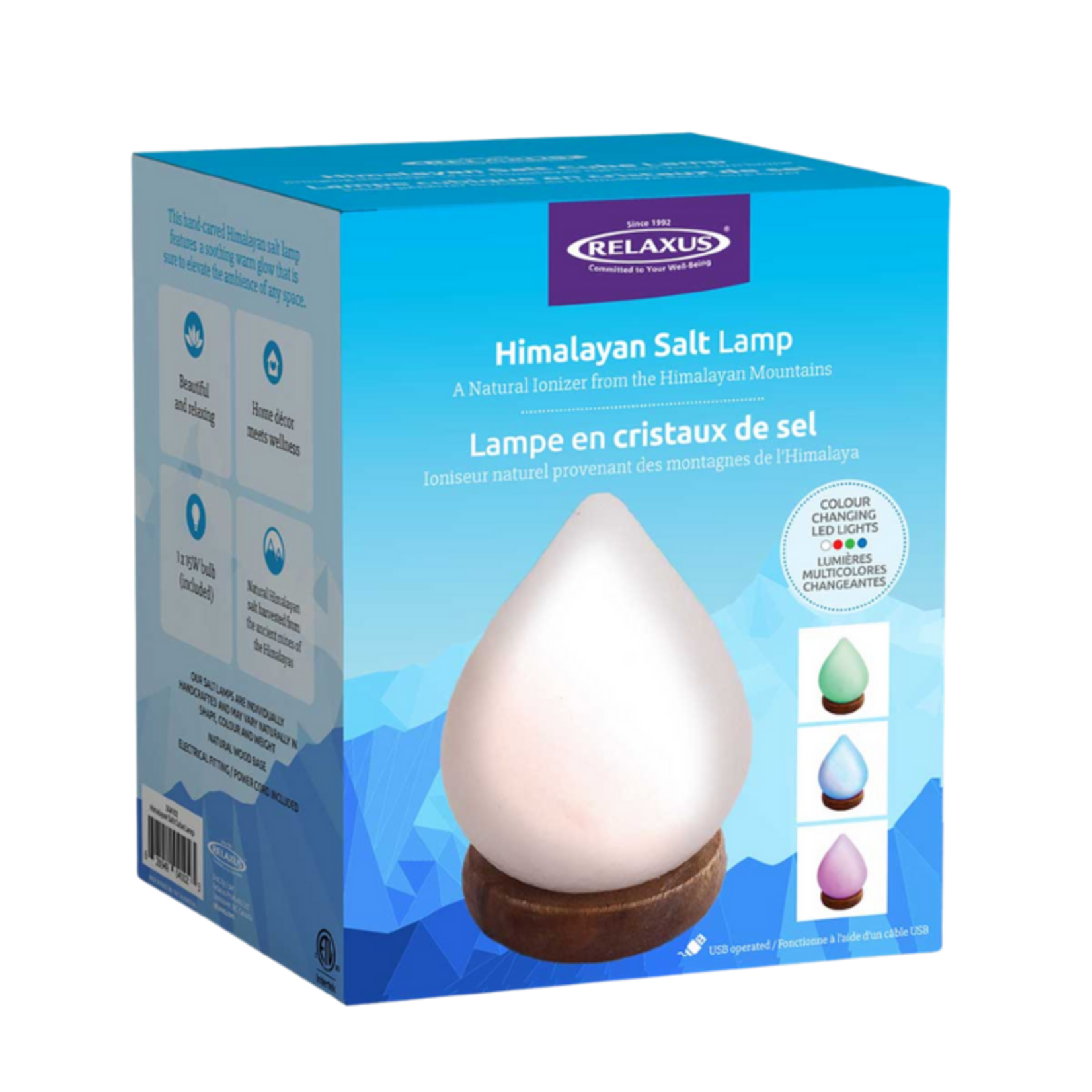 Relaxus Mini Colour Changing Teardrop Himalayan Salt Lamp