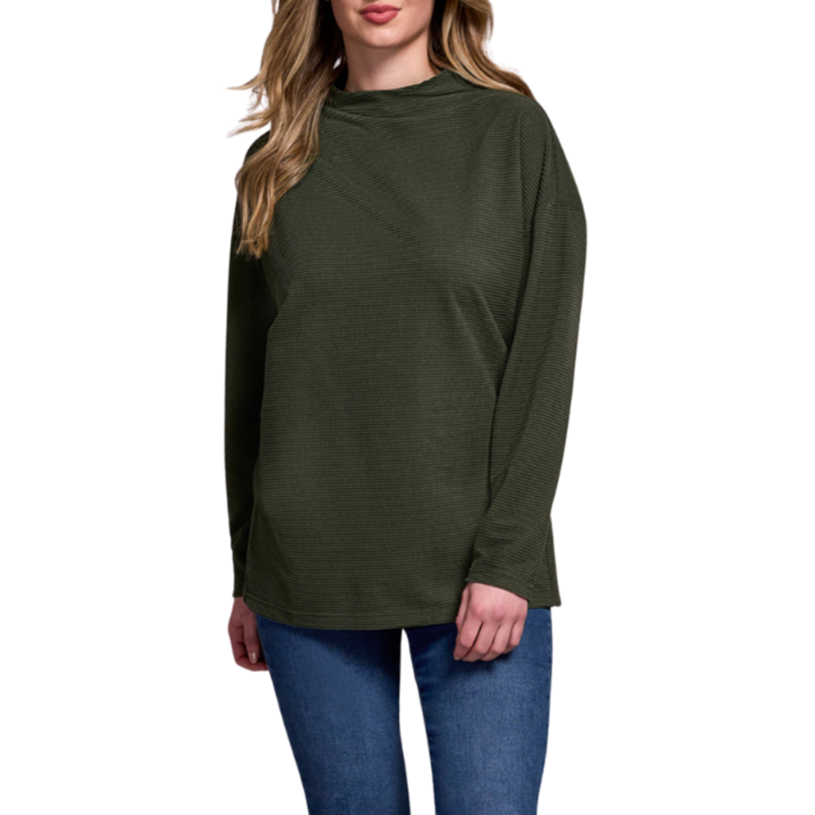 Tribal Tribal - Funnel Neck Tunic w/ Side Slits