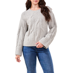Tribal Crew Neck Loose Fit Cable Sweater