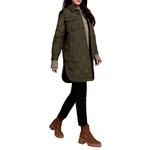 Tribal Long Quilted Button-Up Jacket w/ Pockets