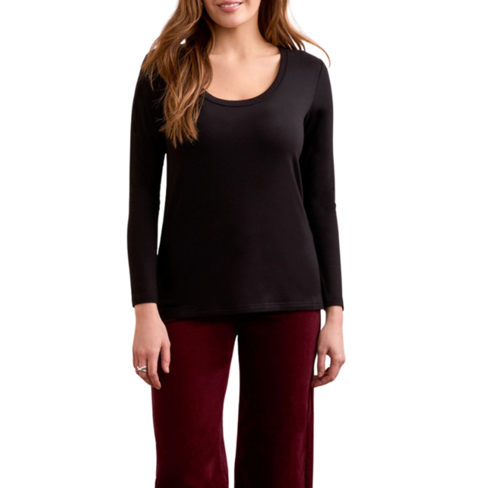 Tribal Tribal - Scoop Neck Knit Top w/ Side Slits