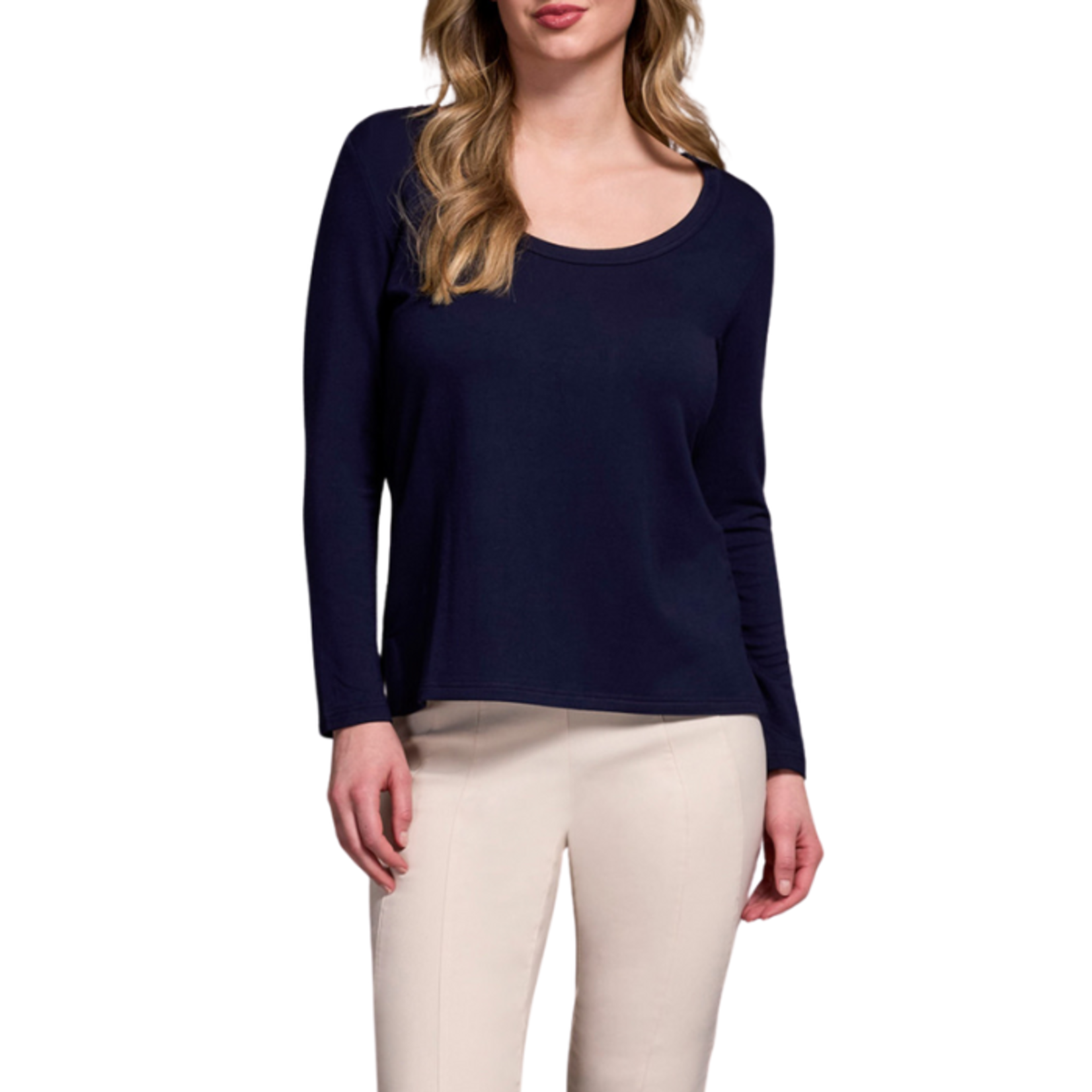 Tribal Tribal - Scoop Neck Knit Top w/ Side Slits