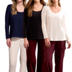 Tribal Scoop Neck Knit Top w/ Side Slits