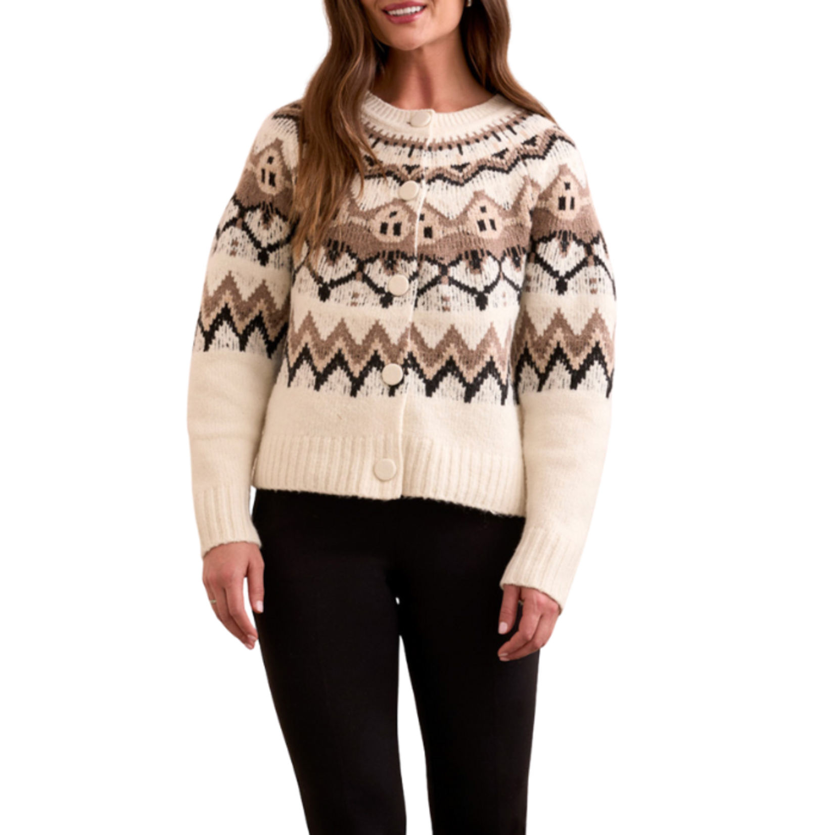 Tribal Tribal - Long Sleeve Button Front Sweater Cardigan