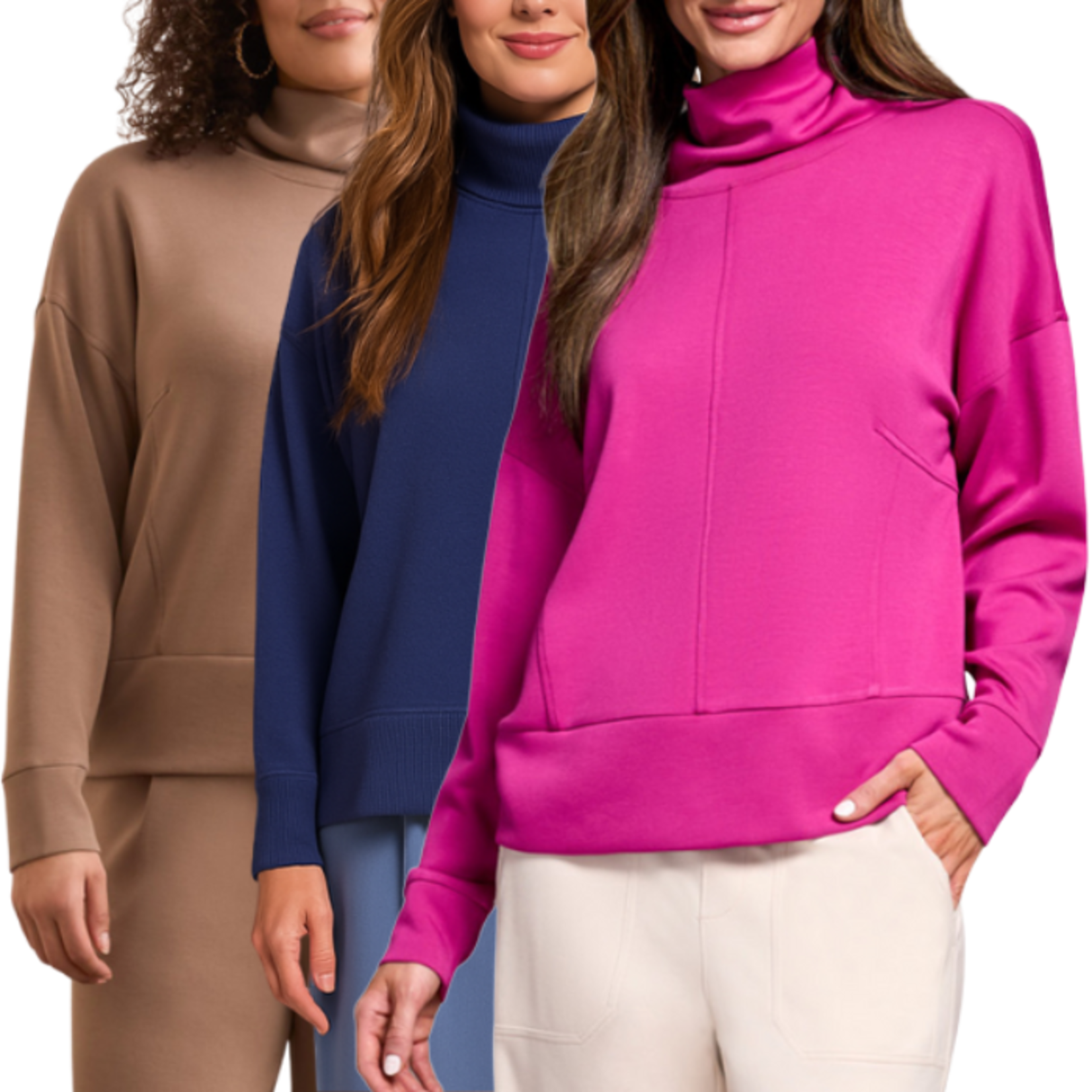 Tribal Tribal - Long Sleeve Funnel Neck Top