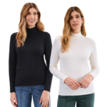 French Dressing Long Sleeve Mock Neck Top