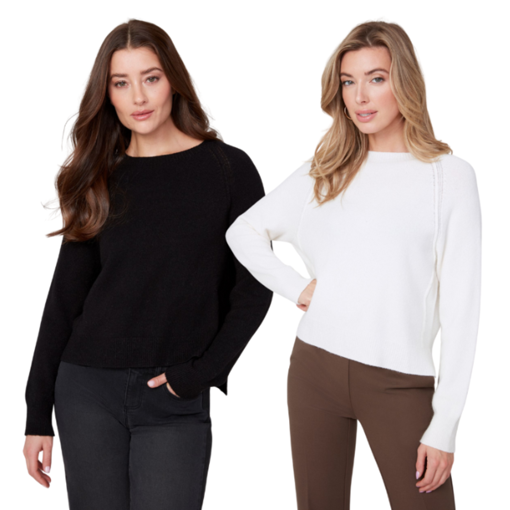 Renuar Renuar - Crew Neck Sweater w/ Subtle Stitch Detail