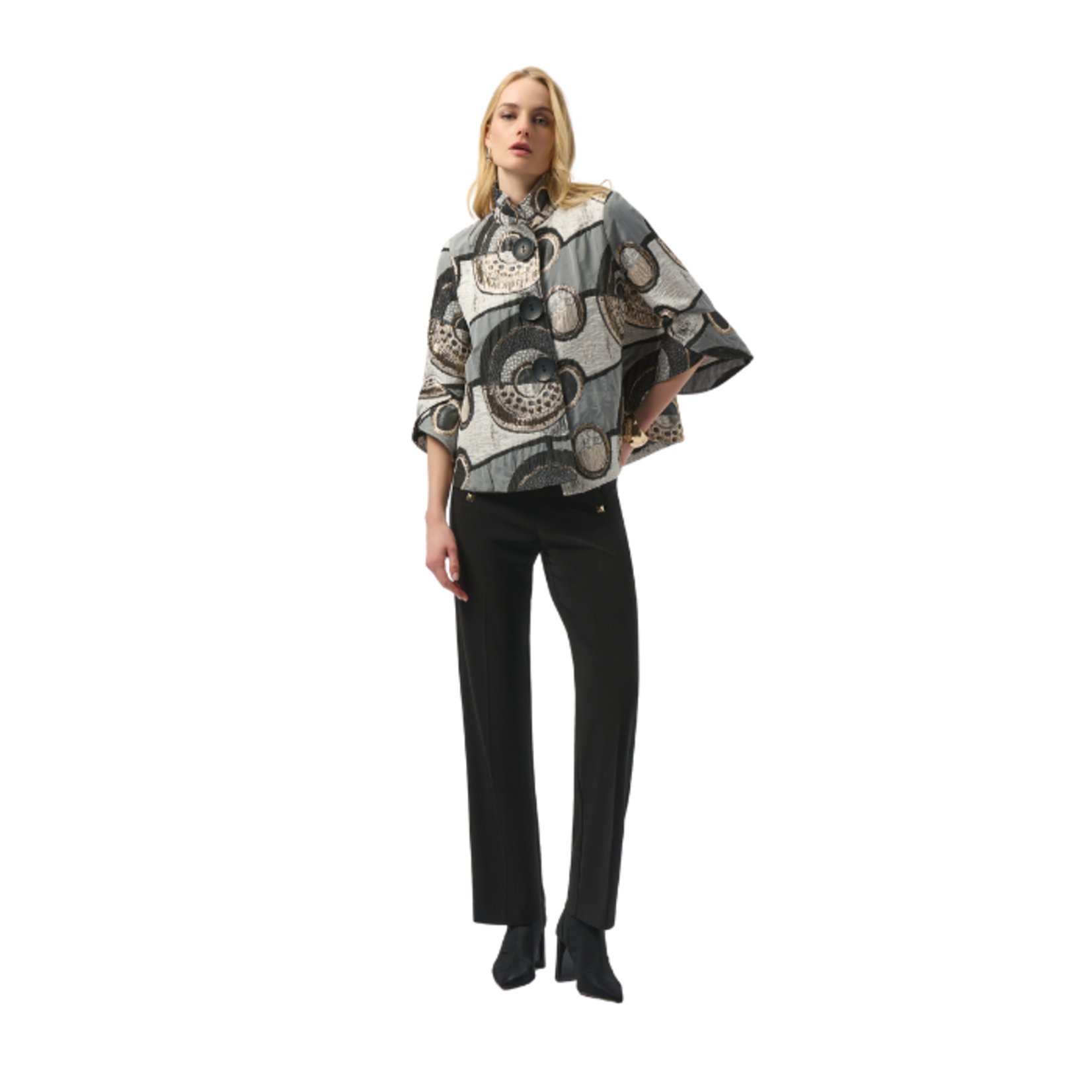 Joseph Ribkoff Joseph Ribkoff - Abstract Collared Flare-Sleeve
