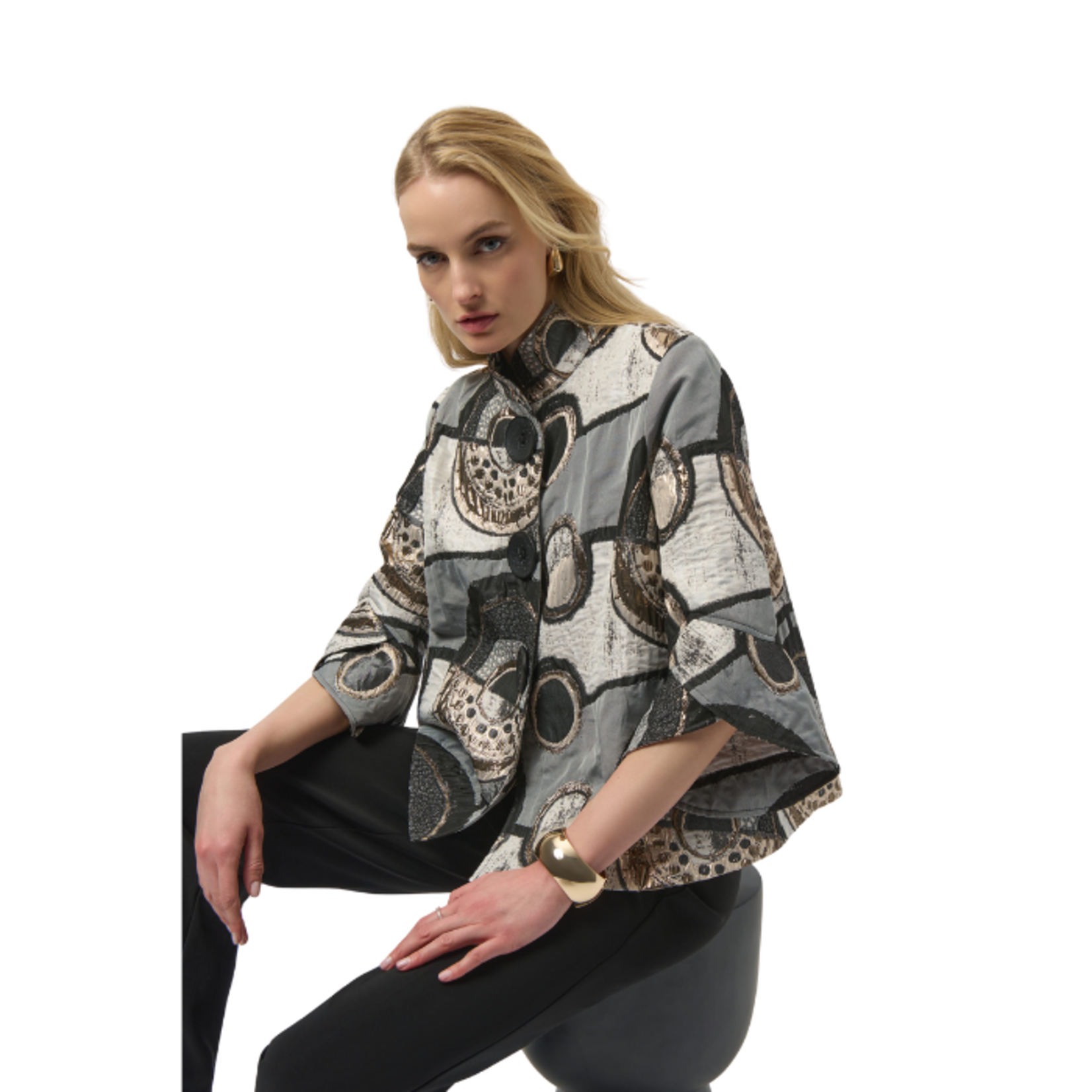 Joseph Ribkoff Joseph Ribkoff - Abstract Collared Flare-Sleeve