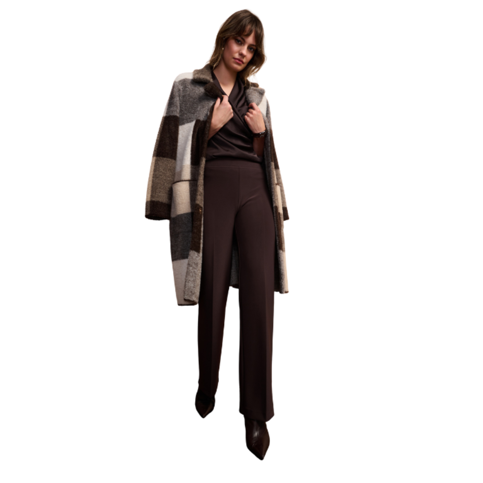 Joseph Ribkoff Joseph Ribkoff - Long Plaid Wool-Blend Coat