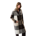 Joseph Ribkoff Long Plaid Wool-Blend Coat