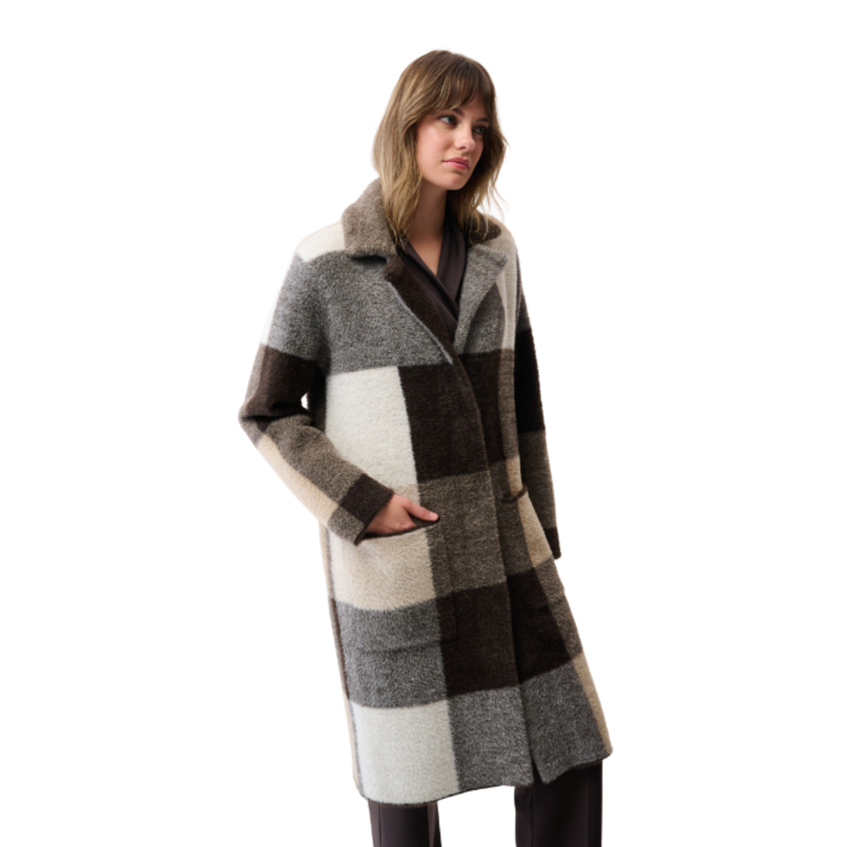 Joseph Ribkoff Joseph Ribkoff - Long Plaid Wool-Blend Coat
