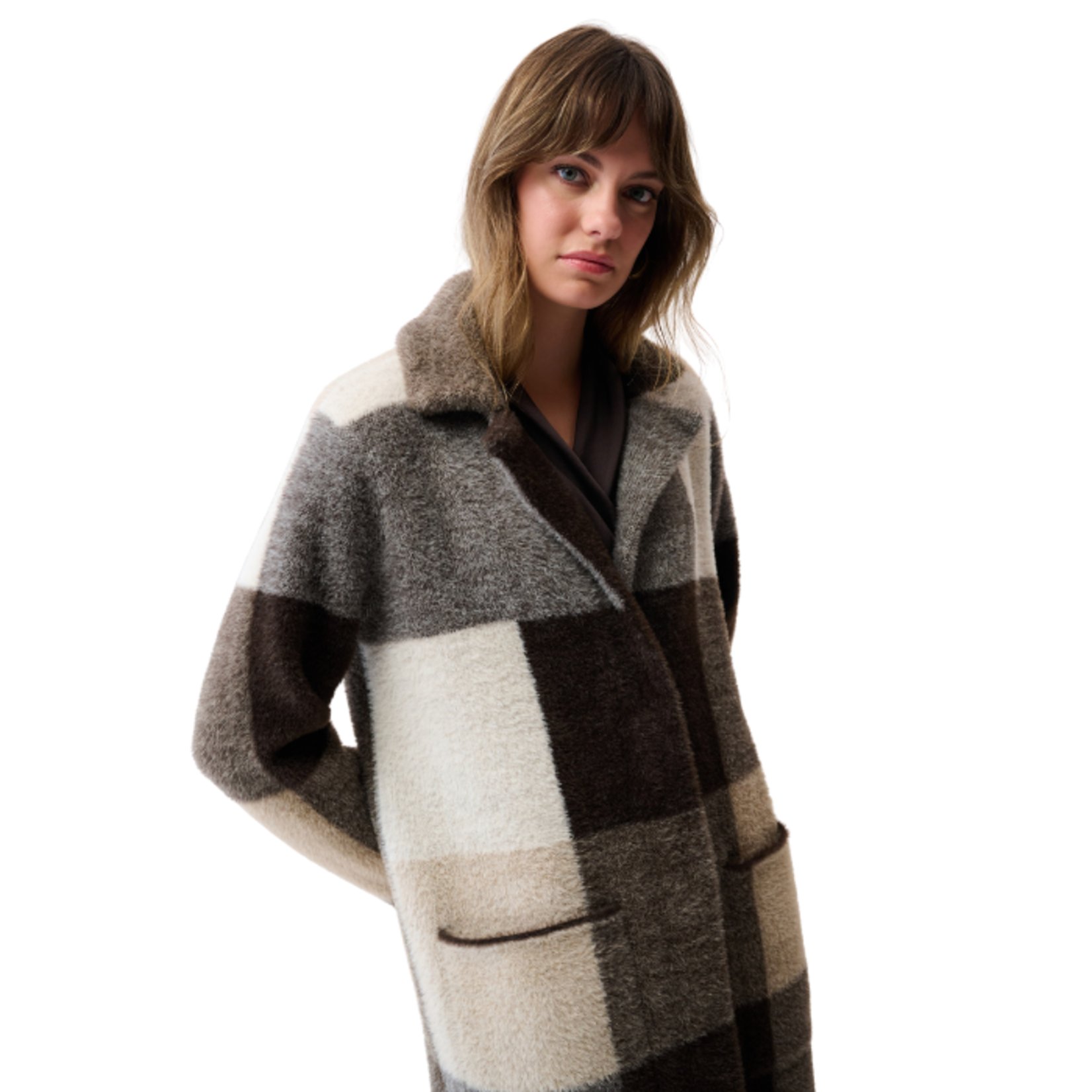 Joseph Ribkoff Joseph Ribkoff - Long Plaid Wool-Blend Coat