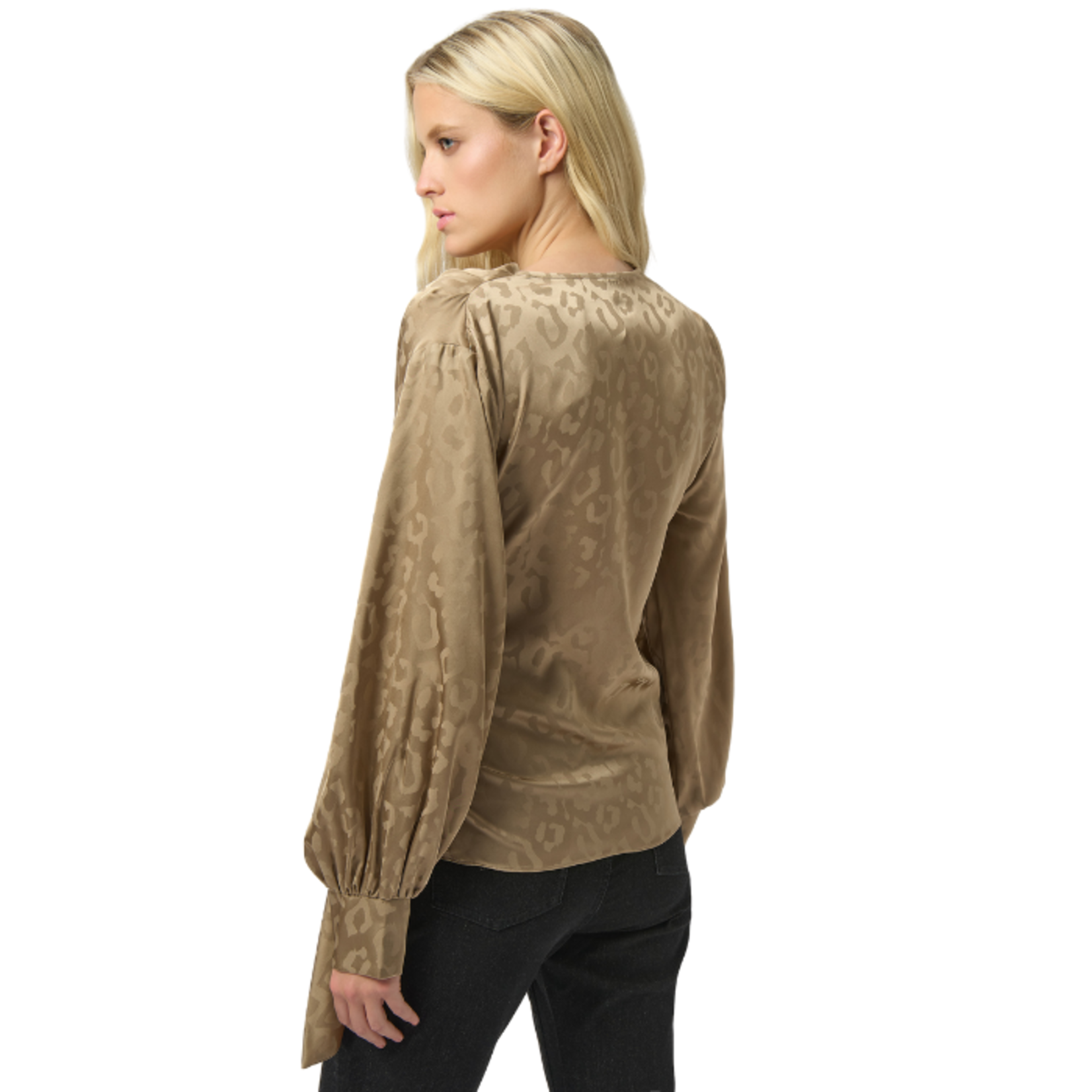 Joseph Ribkoff Joseph Ribkoff - Wrap Front Leopard Jacquard Blouse