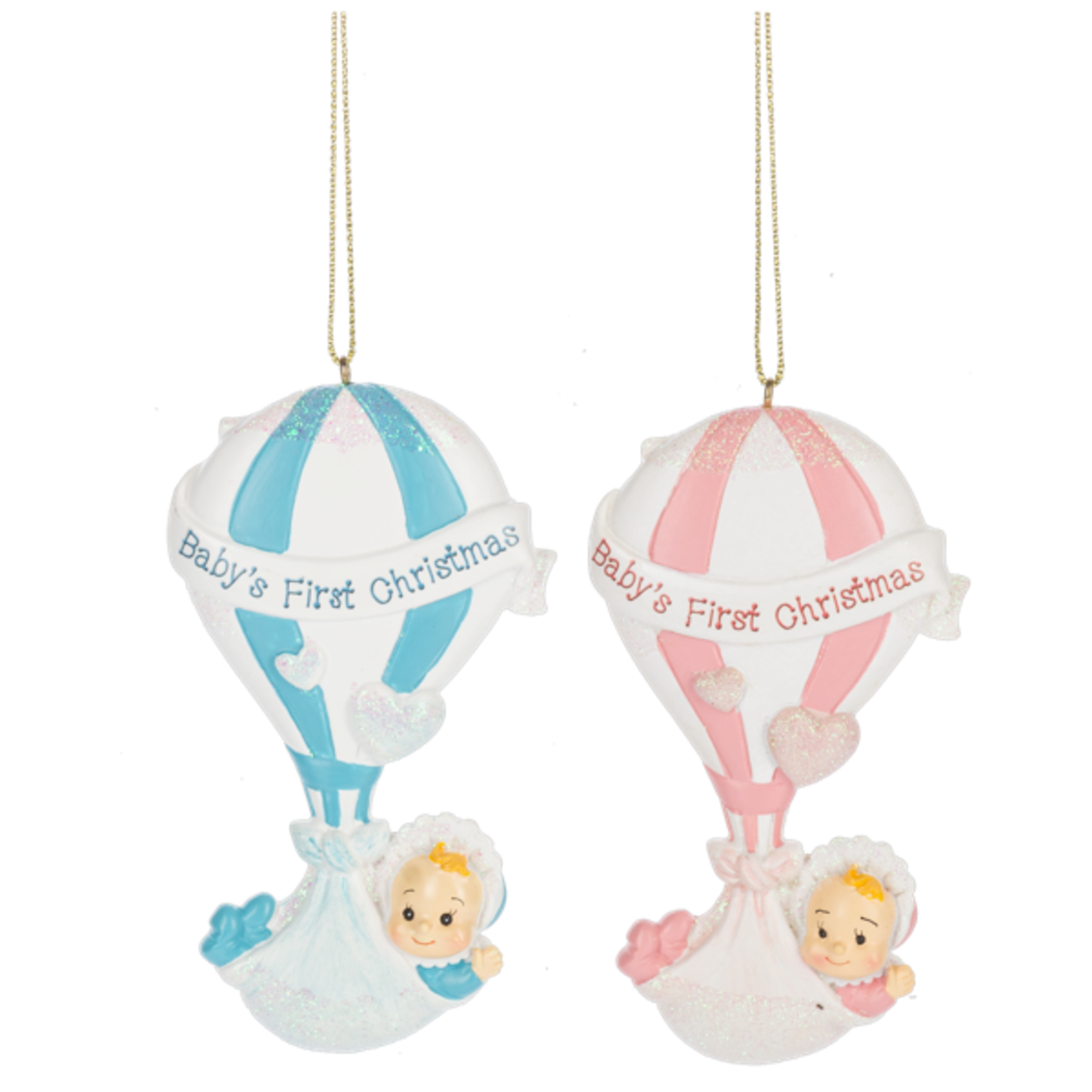 Ganz - Midwest - CBK Babys First Christmas Hot Air Balloon Ornaments - Asst Colors