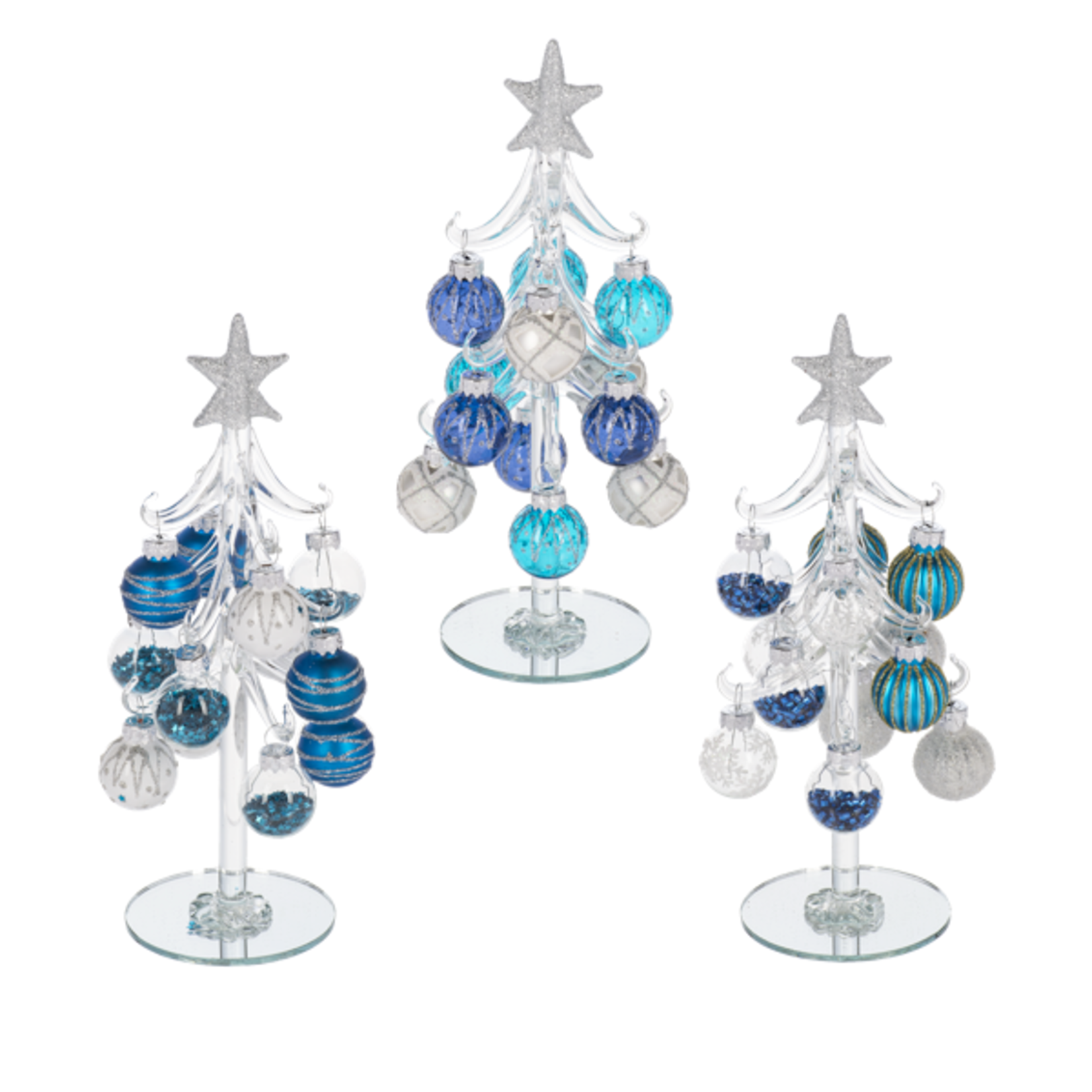 Ganz - Midwest - CBK Blue/White Glass Christmas Tree Ornament