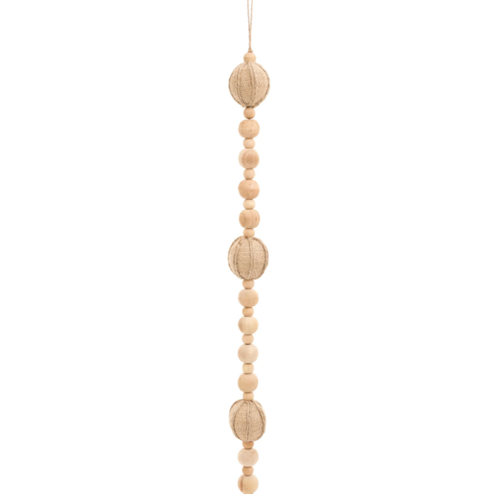 Jute Ball Natural Wood Garland 72"