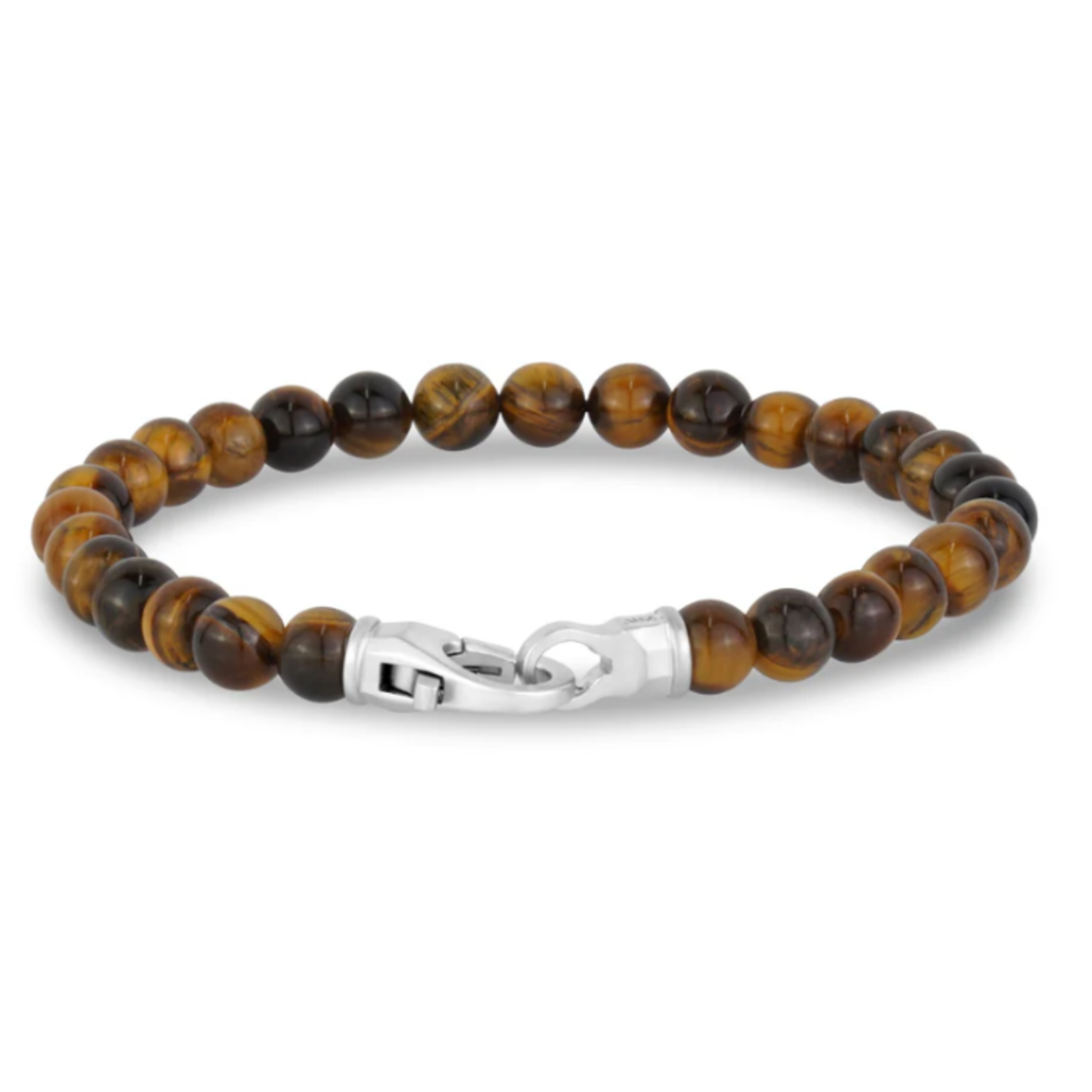 A.R.Z. Steel ARZ Steel - 6mm Matte Clasp Bead Bracelet 8"