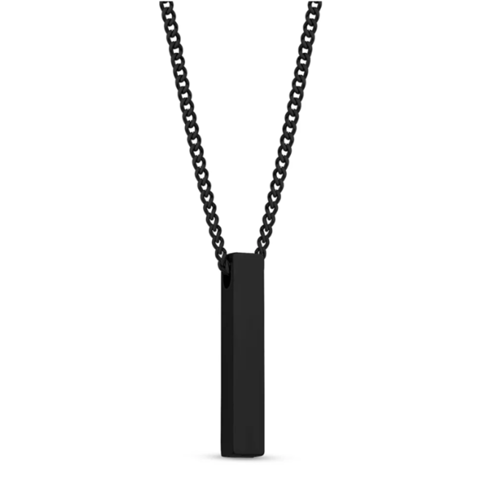 A.R.Z. Steel ARZ Steel - Matte Rectangle Bar Urn Pendant w/ Cuban Link Chain 20"