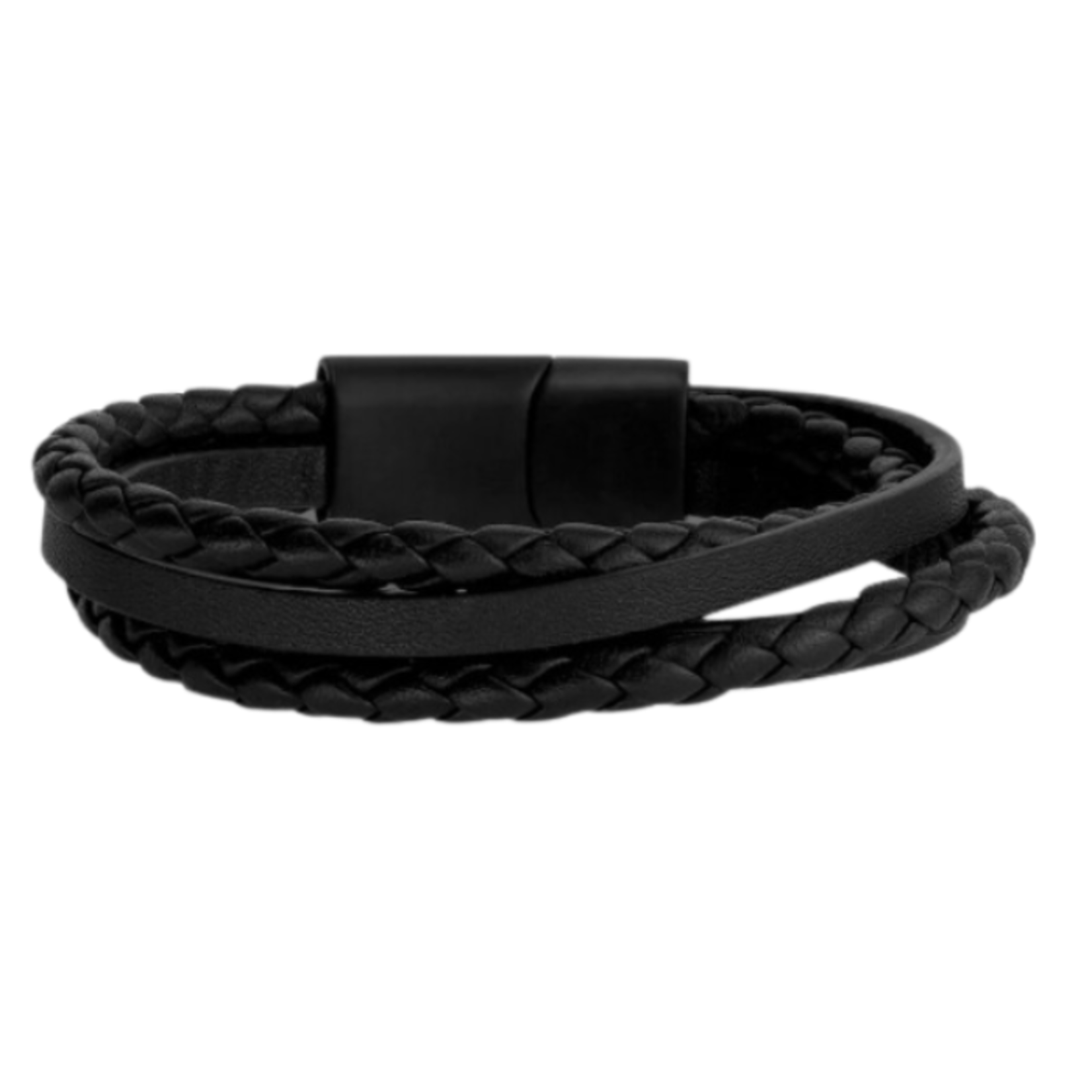 A.R.Z. Steel ARZ Steel - Multi Strand Leather Bracelet 8" Black