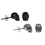 A.R.Z. Steel Plated Skull Earrings