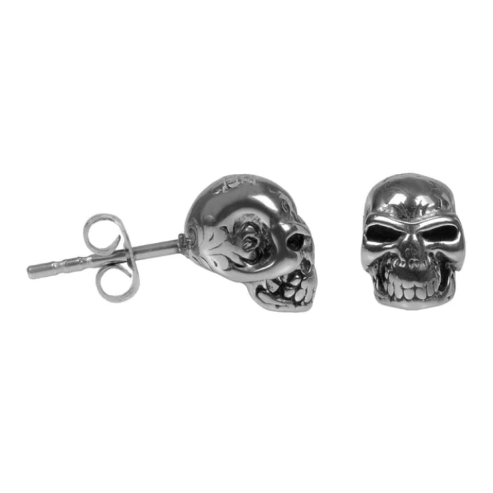 A.R.Z. Steel ARZ Steel - Plated Skull Earrings