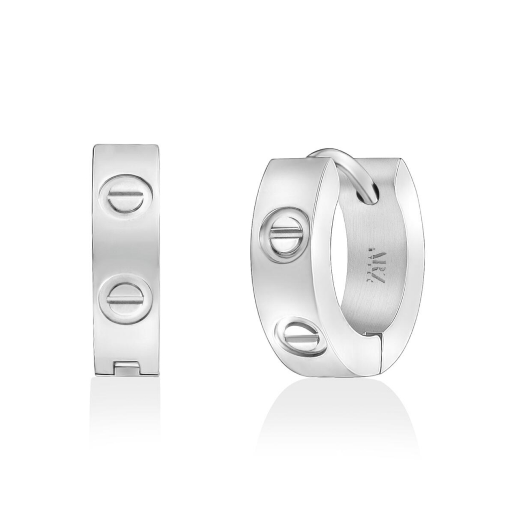 A.R.Z. Steel ARZ Steel - Screw Design Huggies Earring 13mm x 4mm