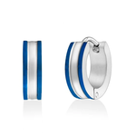 A.R.Z. Steel Two Tone Huggies Earring 13mm x 4mm