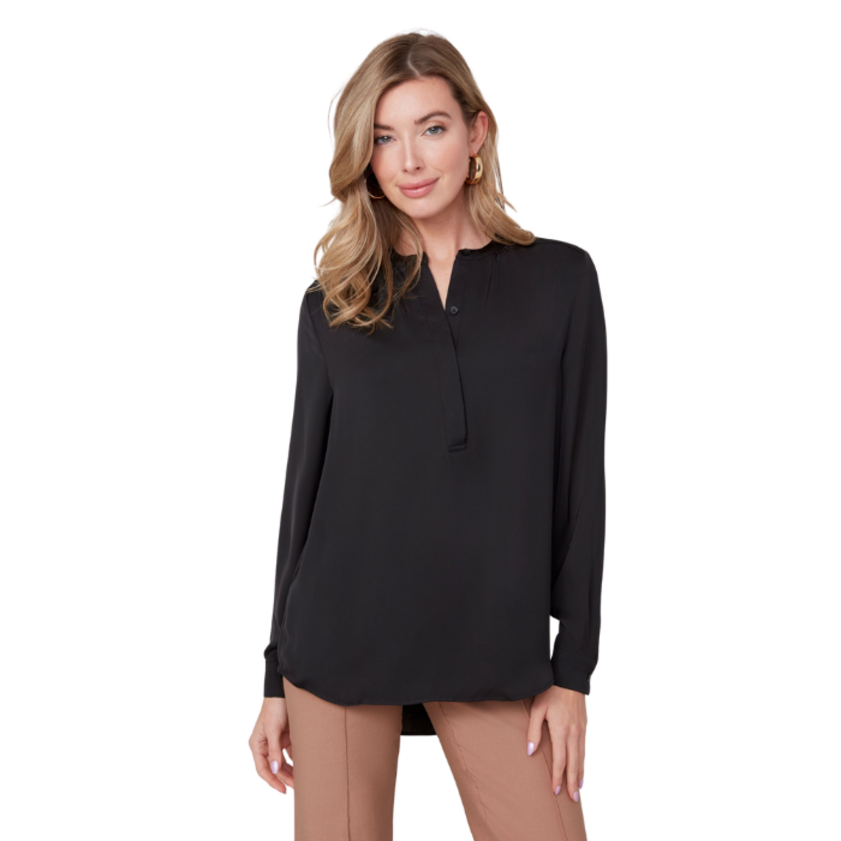 Renuar Renuar - Long-Sleeve Henley Blouse